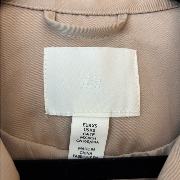 H&M Taupe Trench Coat with Belt - Double-Breasted - Picture 3 of 4